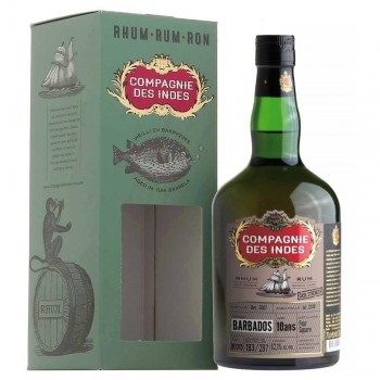 COMPAGNIE DES INDES BARBADOS 10 ANS (2007) 62,1º SINGLE CASK NAVY STRENGTH  FOURSQUARE